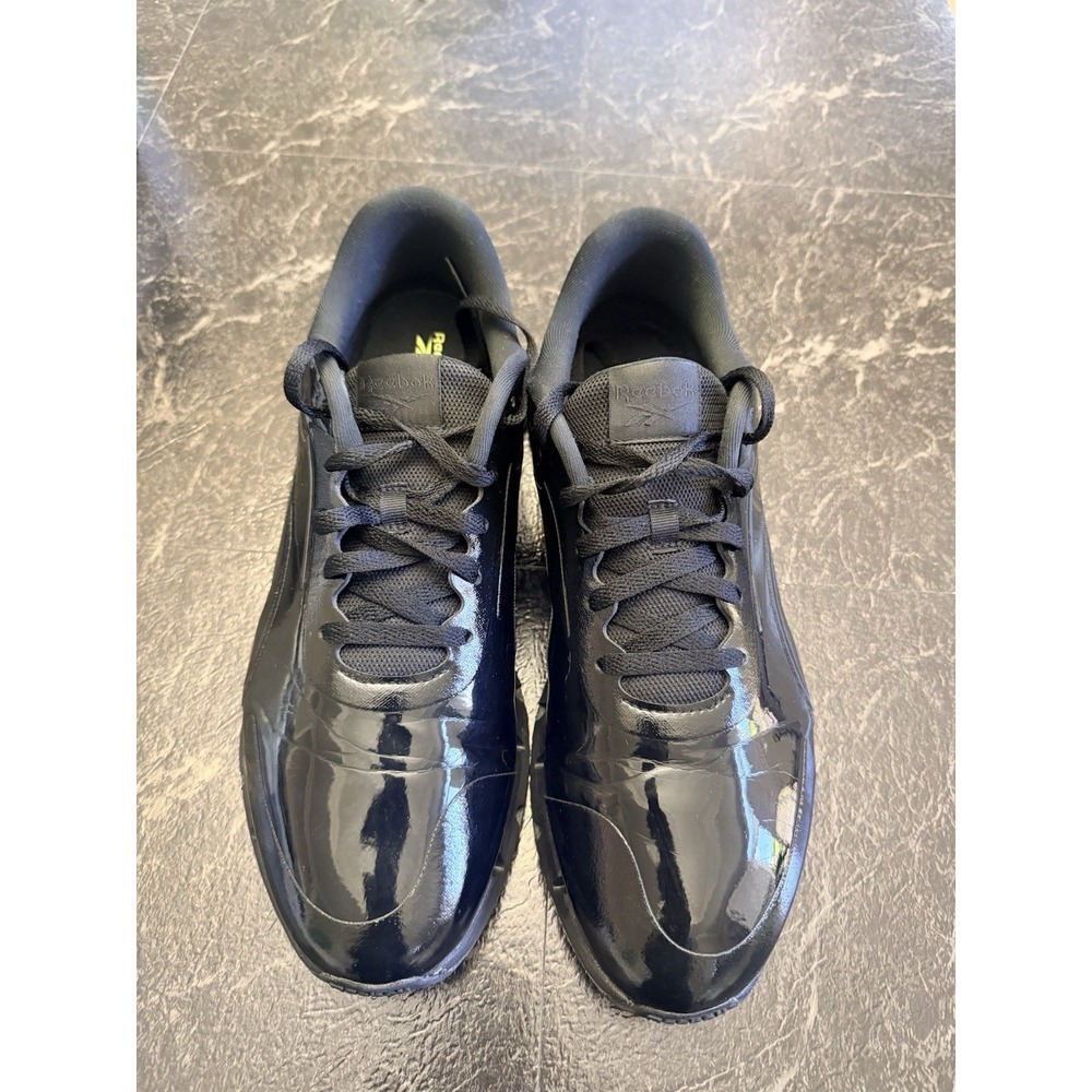 Reebok Zig Dynamica 2 Men Size 13 Triple Black Patent Leather